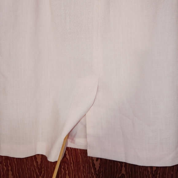 RUSS PETITES 2 Piece Light Pink Collarless Button Skirt Suit Women's Size 14 - Picture 9 of 16